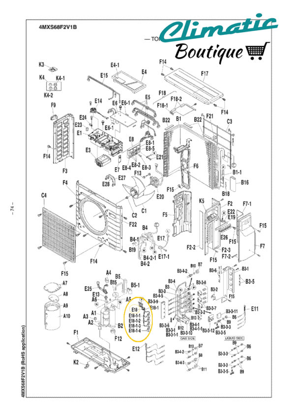 DAIKIN BOBINES DE DETENDEUR POUR MACHINE 4MXS68BVMB9